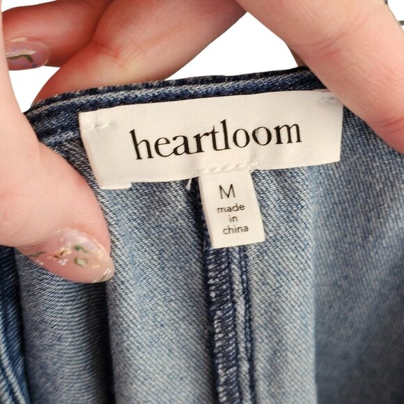 Heartloom Darla Denim Button Up Mini A-Line Dress Sz M - Picture 10 of 12